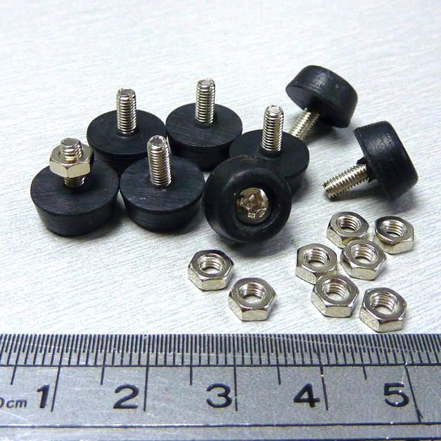 10mm Rubber Feet with Screws and Nuts